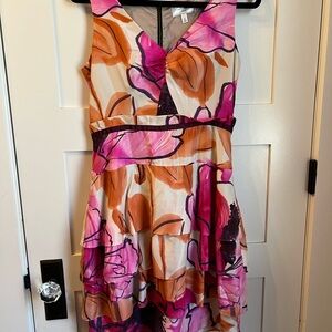Moulinette Soeurs Anthropologie Silk Dress Pink & Orange 6